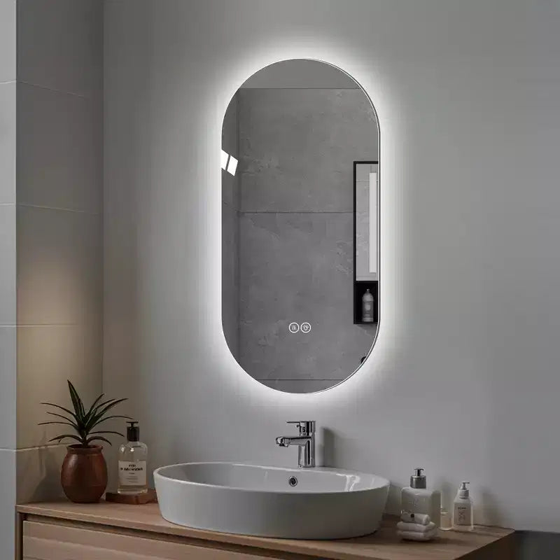 Whisen 30 Smart Wall Mounted Bathroom Mirror, Touch Screen Anti-fog Mirror