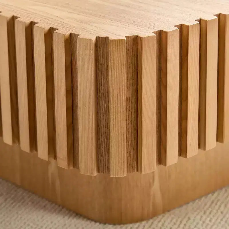 Modern Square Coffee Table Set of 2 Farmhouse Drum Coffee Table Wooden End Table Accent Cocktail Table Center Table - ModernLuxe