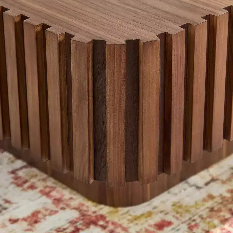 Modern Square Coffee Table Set of 2 Farmhouse Drum Coffee Table Wooden End Table Accent Cocktail Table Center Table - ModernLuxe