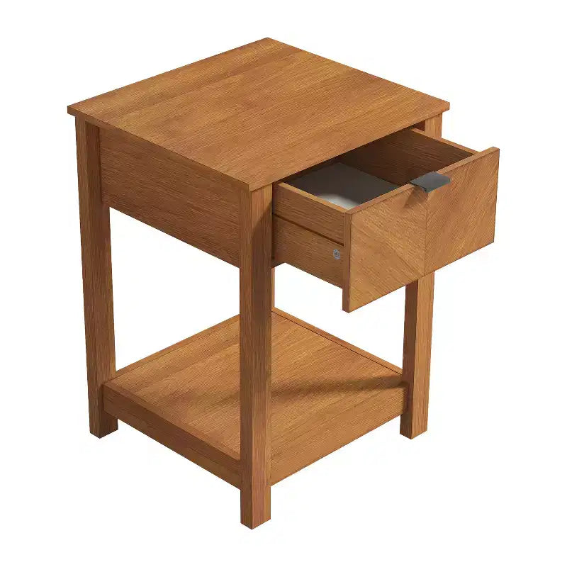 Galano 2-Piece Nightstand Set with Drawer and Open Shelf Storage 16.5 H  15.4 W  23.2 D