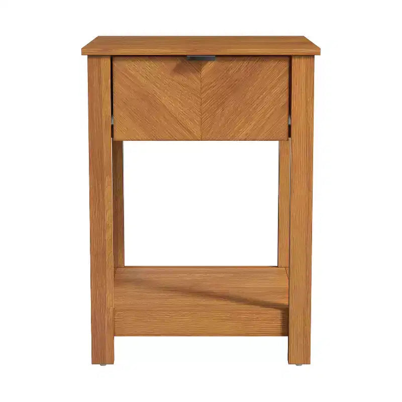 Galano 2-Piece Nightstand Set with Drawer and Open Shelf Storage 16.5 H  15.4 W  23.2 D