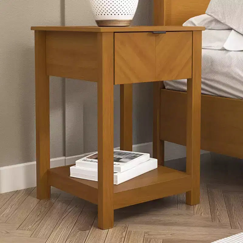 Galano 2-Piece Nightstand Set with Drawer and Open Shelf Storage 16.5 H  15.4 W  23.2 D