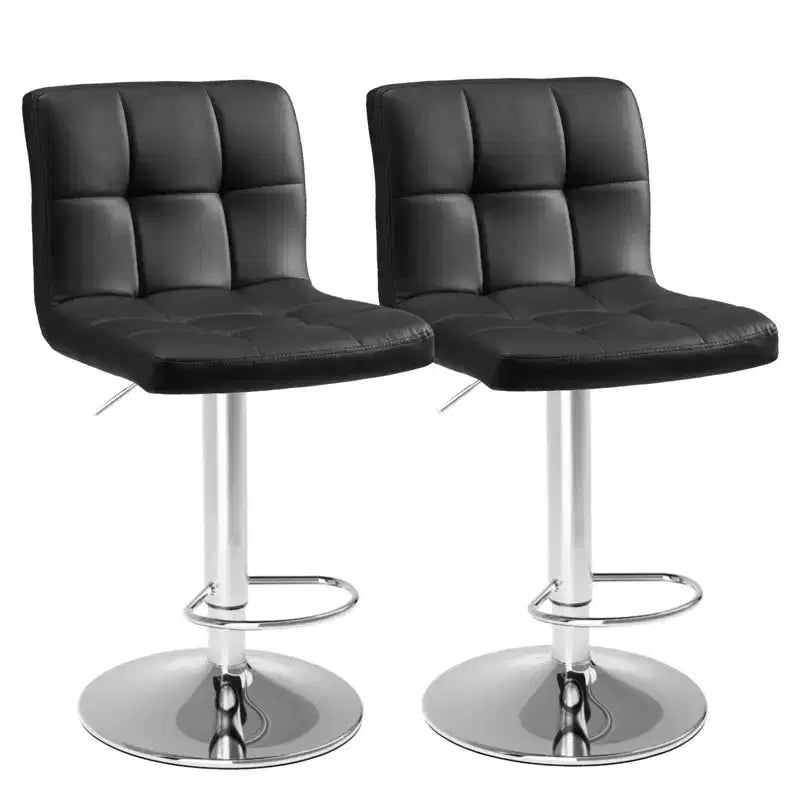 TUYOHW PU Leather Adjustable Bar Stools Set of 2,Counter Height Bar Stools with Backrest & Footrest,Barstool,Swivel Barstool for Kitchen,Cafe