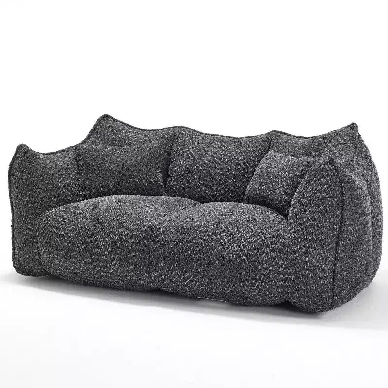 TUYOHW 73 Inch Extra Long Bean Bag Sofa,2-Person Chenille Lounger with High-Resilience Foam Core,Chenille Floor Sofa for Living Room