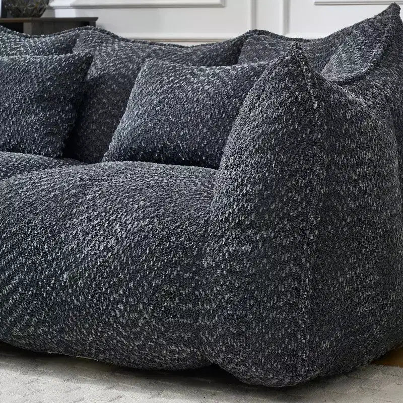 TUYOHW 73 Inch Extra Long Bean Bag Sofa,2-Person Chenille Lounger with High-Resilience Foam Core,Chenille Floor Sofa for Living Room