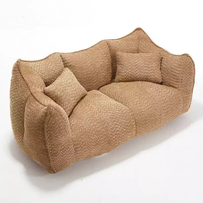 TUYOHW 73 Inch Extra Long Bean Bag Sofa,2-Person Chenille Lounger with High-Resilience Foam Core,Chenille Floor Sofa for Living Room