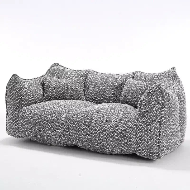 TUYOHW 73 Inch Extra Long Bean Bag Sofa,2-Person Chenille Lounger with High-Resilience Foam Core,Chenille Floor Sofa for Living Room