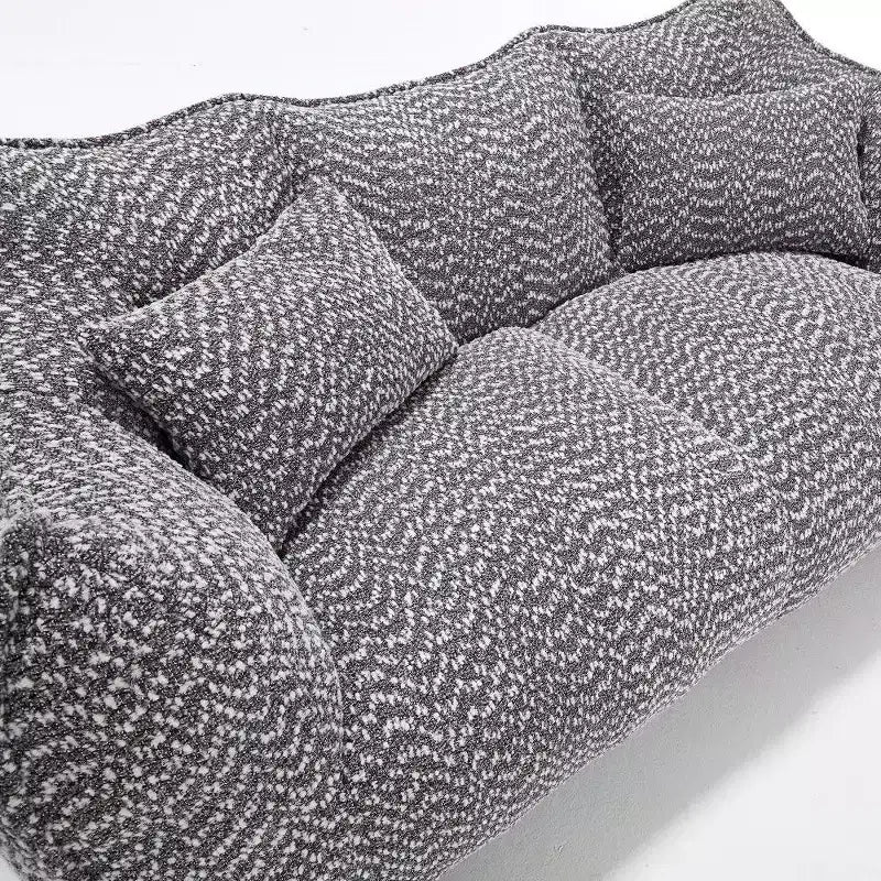 TUYOHW 73 Inch Extra Long Bean Bag Sofa,2-Person Chenille Lounger with High-Resilience Foam Core,Chenille Floor Sofa for Living Room