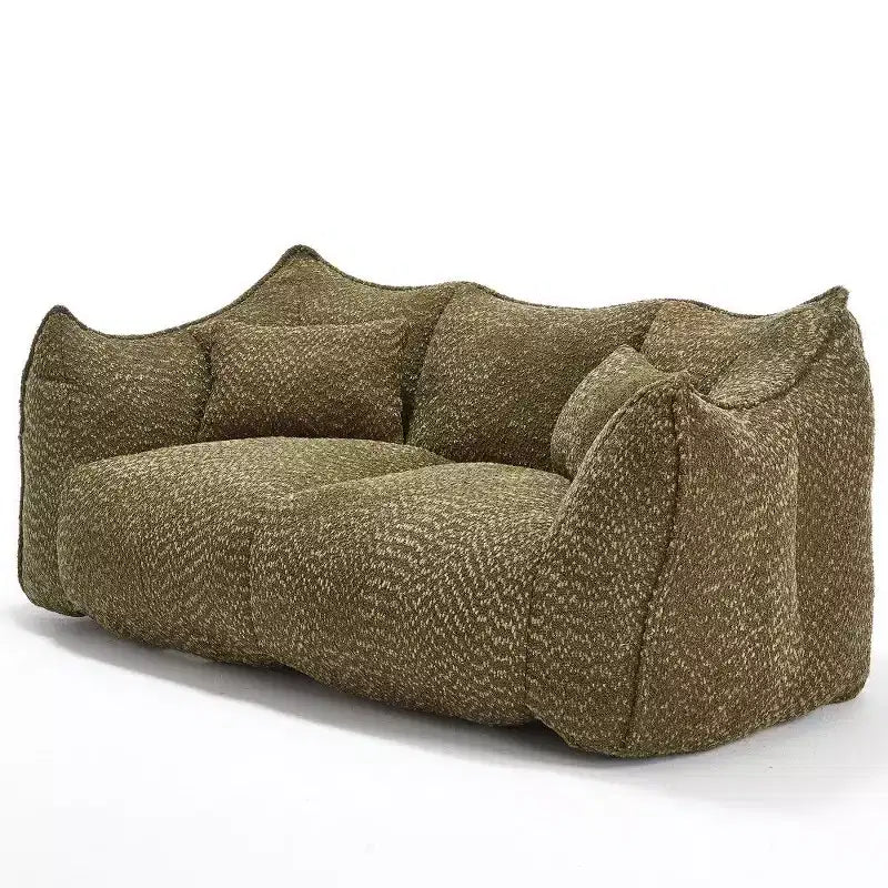 TUYOHW 73 Inch Extra Long Bean Bag Sofa,2-Person Chenille Lounger with High-Resilience Foam Core,Chenille Floor Sofa for Living Room