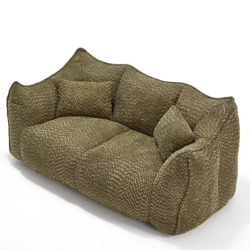 TUYOHW 73 Inch Extra Long Bean Bag Sofa,2-Person Chenille Lounger with High-Resilience Foam Core,Chenille Floor Sofa for Living Room
