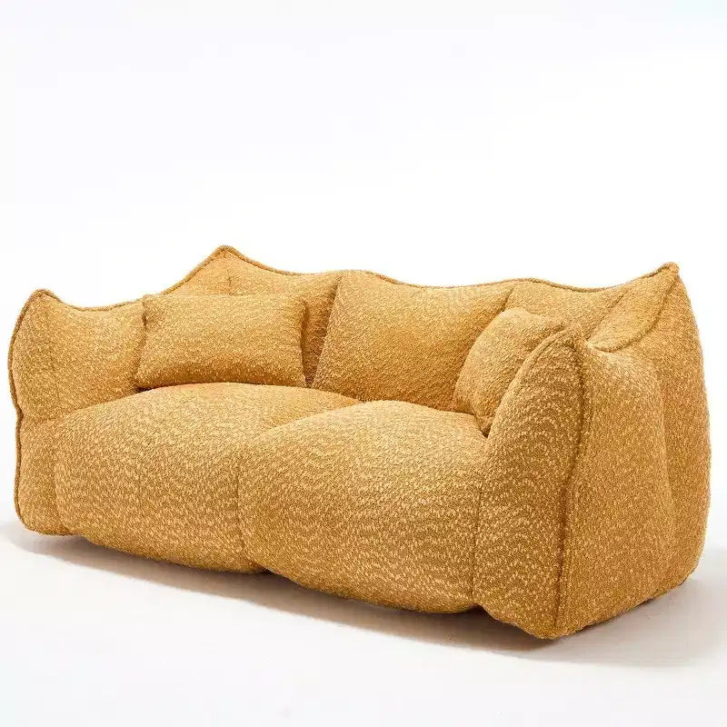 TUYOHW 73 Inch Extra Long Bean Bag Sofa,2-Person Chenille Lounger with High-Resilience Foam Core,Chenille Floor Sofa for Living Room