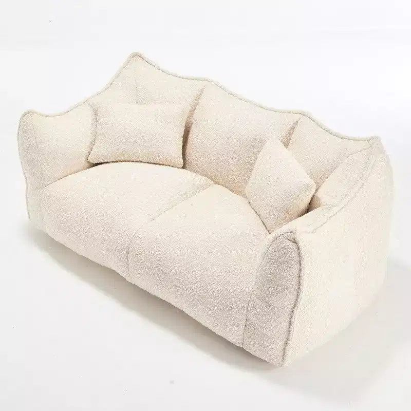 TUYOHW 73 Inch Extra Long Bean Bag Sofa,2-Person Chenille Lounger with High-Resilience Foam Core,Chenille Floor Sofa for Living Room