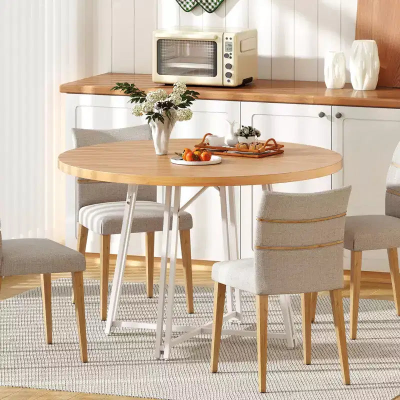 Costway 47 Inch Dining Table w/8 Metal Supporting Legs & Cross Base for Dining Room