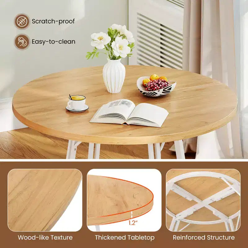 Costway 47 Inch Dining Table w/8 Metal Supporting Legs & Cross Base for Dining Room