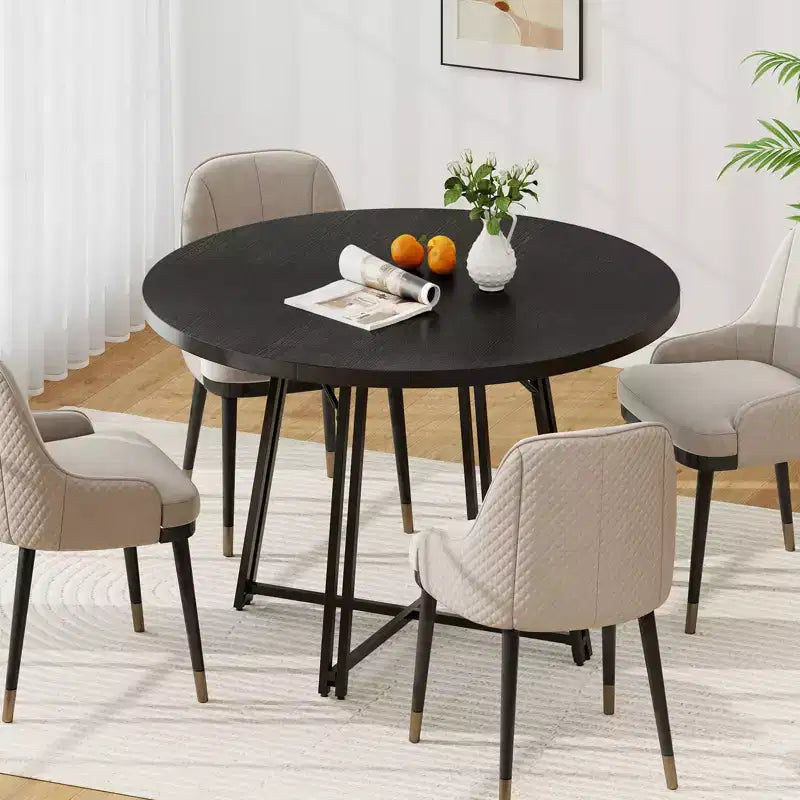 Costway 47 Inch Dining Table w/8 Metal Supporting Legs & Cross Base for Dining Room