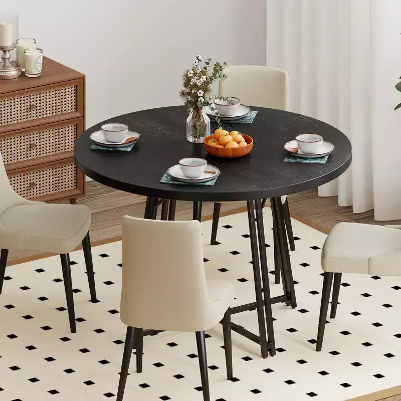 Costway 47 Inch Dining Table w/8 Metal Supporting Legs & Cross Base for Dining Room