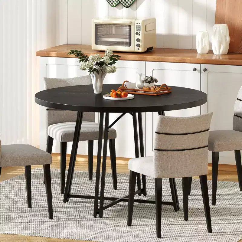 Costway 47 Inch Dining Table w/8 Metal Supporting Legs & Cross Base for Dining Room