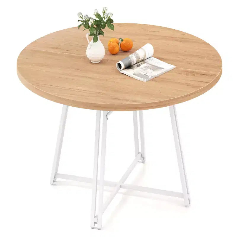 Costway 47 Inch Dining Table w/8 Metal Supporting Legs & Cross Base for Dining Room