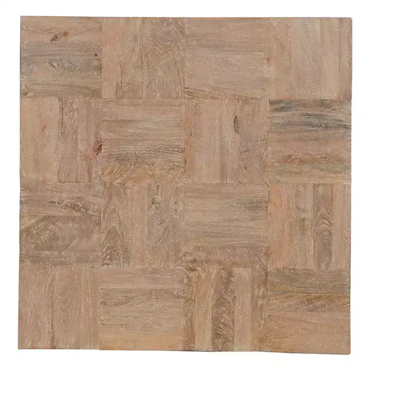 40 Brown and Black Solid Wood Square Block Coffee Table
