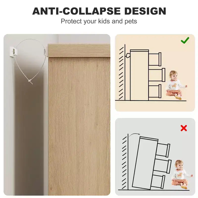6 Drawer Dresser for Bedroom, Modern 6 Chest of Drawers with Embedded Handles Design, Wooden Dresser Organizer
