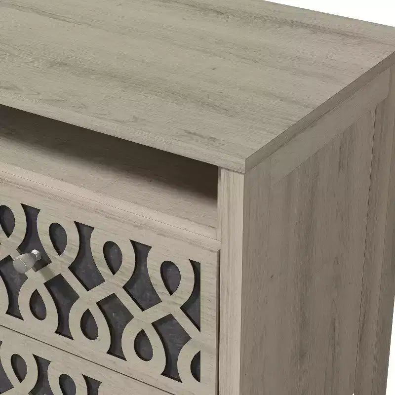 Galano Modern 2-Drawer Nightstands with Open Storage 20.9 W  15.7 D  22.7 H