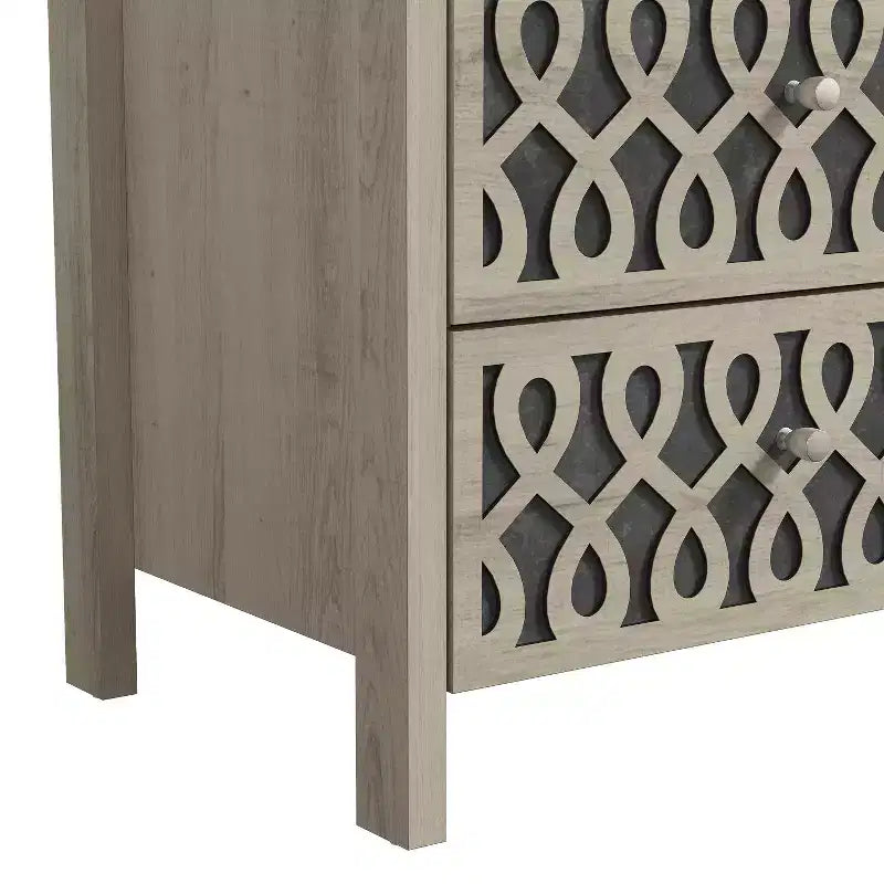 Galano Modern 2-Drawer Nightstands with Open Storage 20.9 W  15.7 D  22.7 H