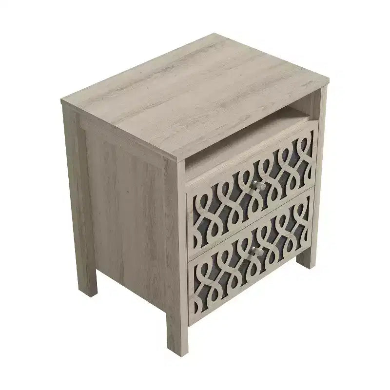 Galano Modern 2-Drawer Nightstands with Open Storage 20.9 W  15.7 D  22.7 H