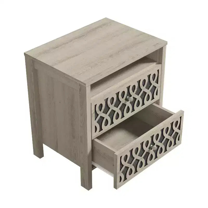 Galano Modern 2-Drawer Nightstands with Open Storage 20.9 W  15.7 D  22.7 H