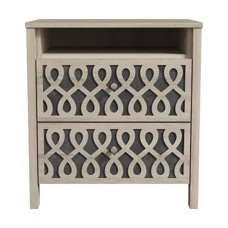 Galano Modern 2-Drawer Nightstands with Open Storage 20.9 W  15.7 D  22.7 H