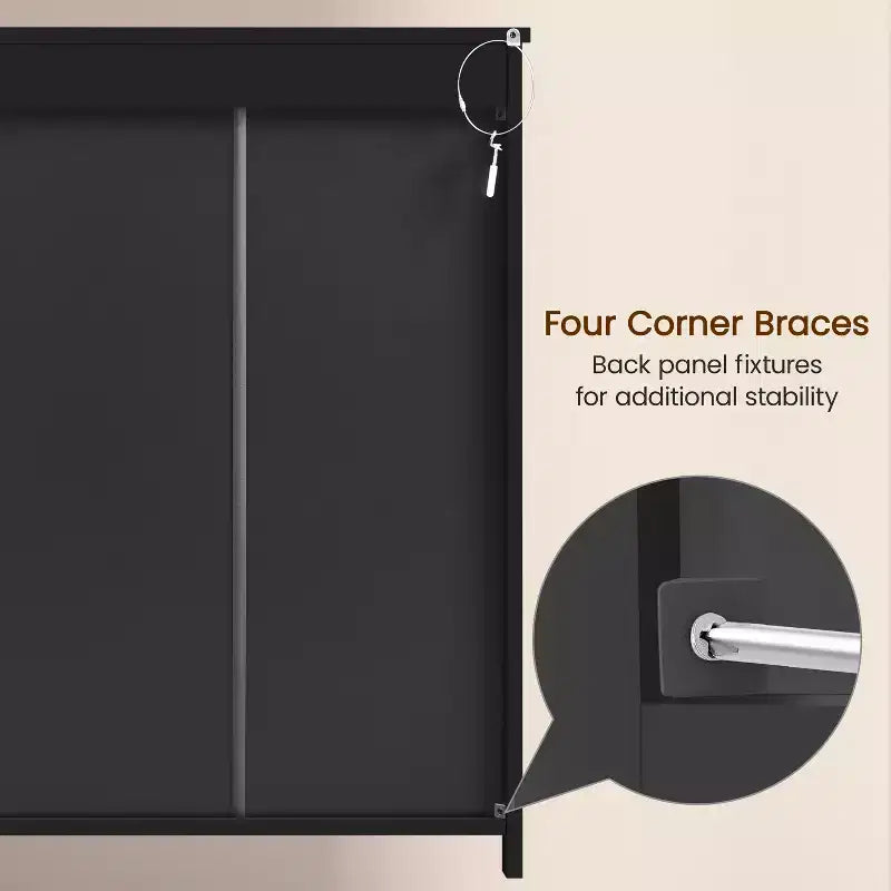 Yaheetech Wooden Bathroom Storage Cabinet Floor Cabinet with Adjustable Shelf, Black