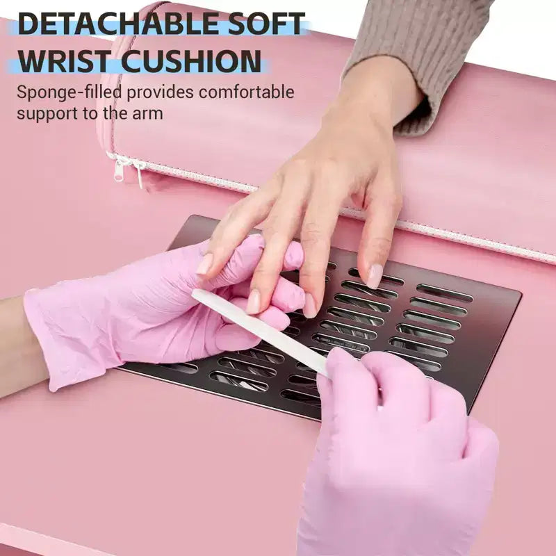 Manicure Table Nail Desk for Nail Tech, Nail Table Station with Electric Dust Collector, Nail Salon Storage Table