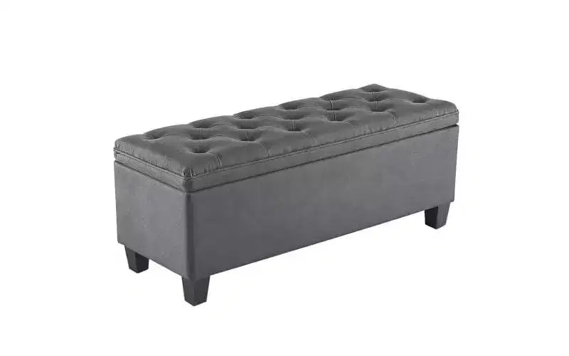 Okak Modern Rectangle Button Tufted Ottoman Bench with Storage Function,Upholstered Storage Bench for Living Room,Bedroom