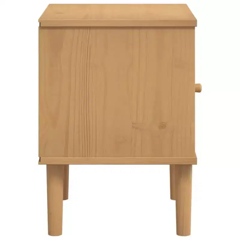 vidaXL Bedside Cabinet Furniture for Bedroom SENJA Rattan Look Solid Wood Pine, Engineered Wood - Nightstand