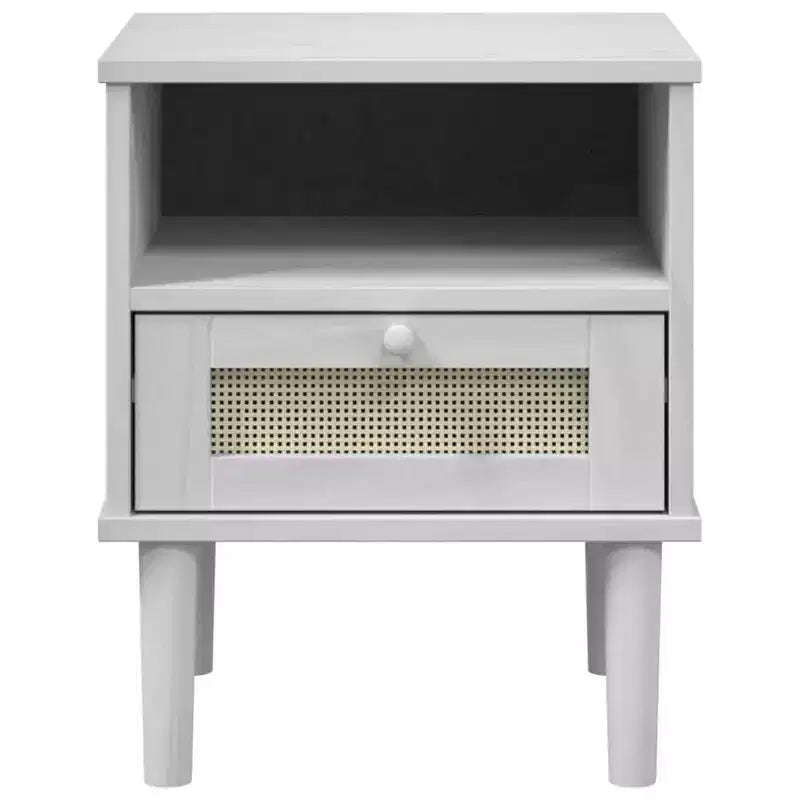 vidaXL Bedside Cabinet Furniture for Bedroom SENJA Rattan Look Solid Wood Pine, Engineered Wood - Nightstand