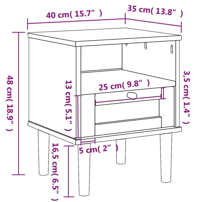 vidaXL Bedside Cabinet Furniture for Bedroom SENJA Rattan Look Solid Wood Pine, Engineered Wood - Nightstand