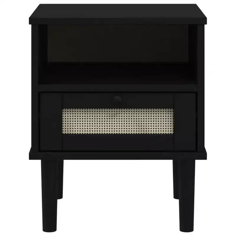 vidaXL Bedside Cabinet Furniture for Bedroom SENJA Rattan Look Solid Wood Pine, Engineered Wood - Nightstand