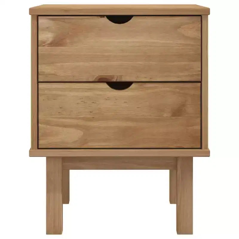 vidaXL Bedside Cabinet Rustic Brown Solid Pinewood 17.7 x 15.4 x 22.4 in