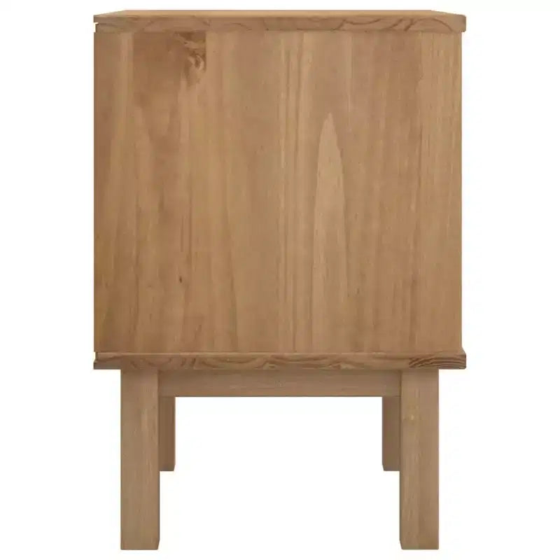 vidaXL Bedside Cabinet Rustic Brown Solid Pinewood 17.7 x 15.4 x 22.4 in