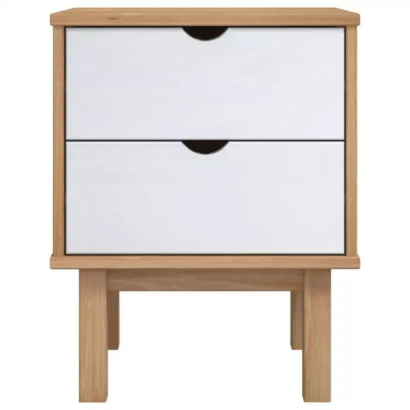 vidaXL Bedside Cabinet Rustic Brown Solid Pinewood 17.7 x 15.4 x 22.4 in