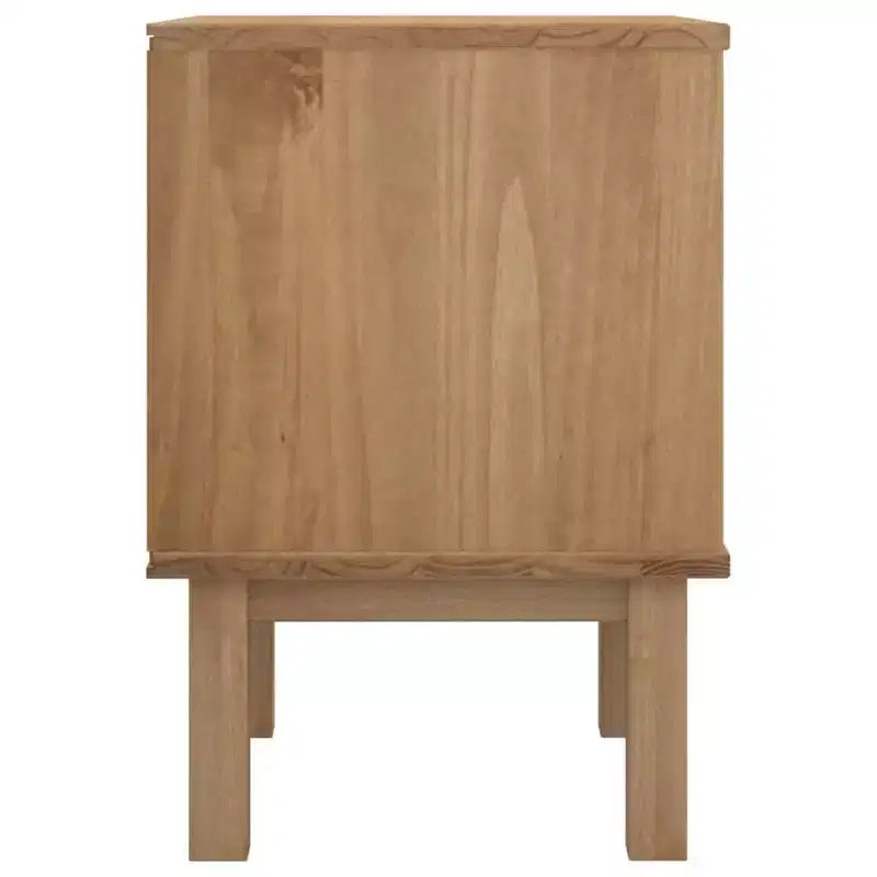 vidaXL Bedside Cabinet Rustic Brown Solid Pinewood 17.7 x 15.4 x 22.4 in