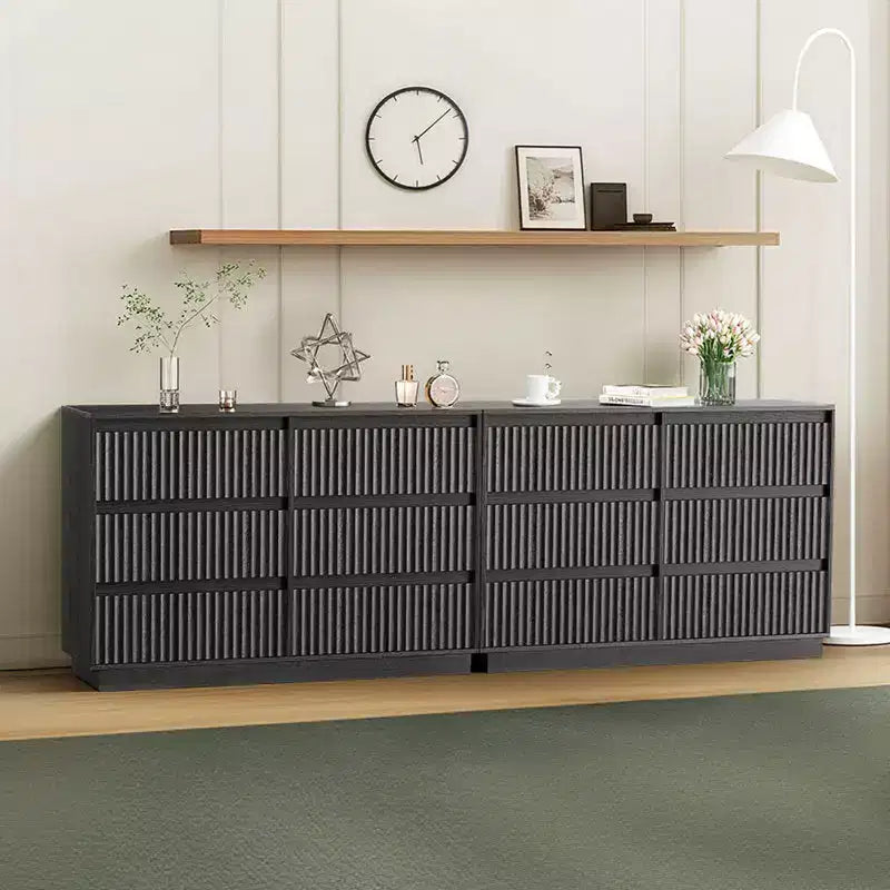 KOLIGEY 6-Drawer Dresser 47W Double Dresser With Waveform Fluted Panel