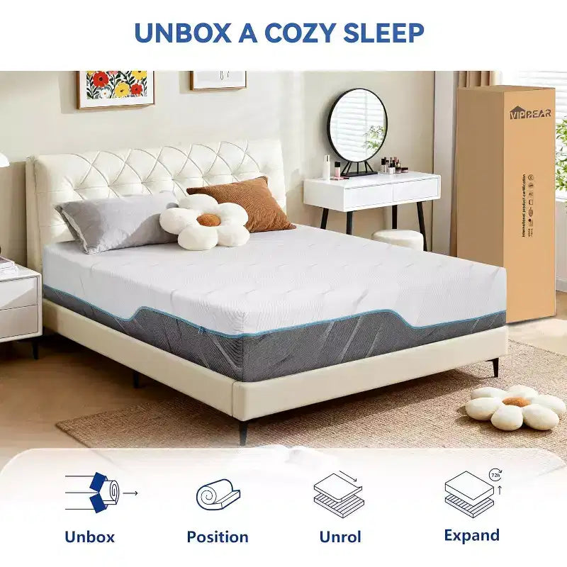 Dyonery Dual-Sided Memory Foam Mattress, Medium & Extra Firm Support for Back Pain Relief, CertiPUR-US Certified