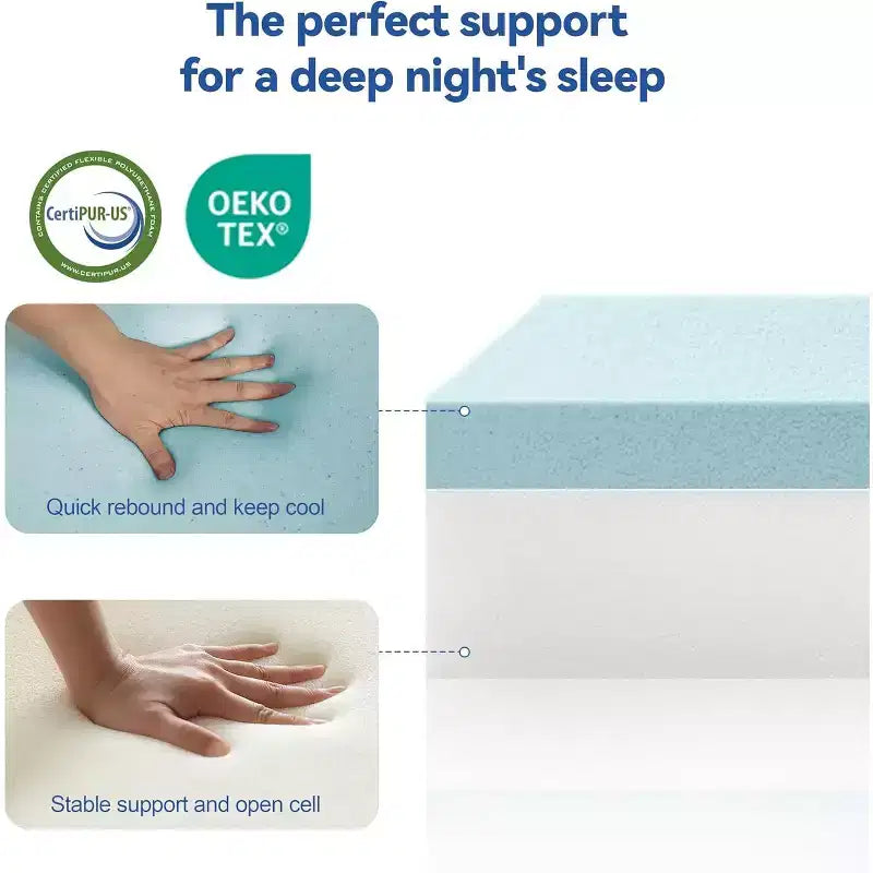 Dyonery Dual-Sided Memory Foam Mattress, Medium & Extra Firm Support for Back Pain Relief, CertiPUR-US Certified