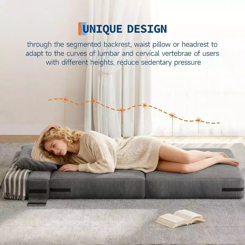 Sofa Bed Corduroy - Convertible Chair Bed, Futon Chair Sleeper, Folding Chair Bed for Living Room