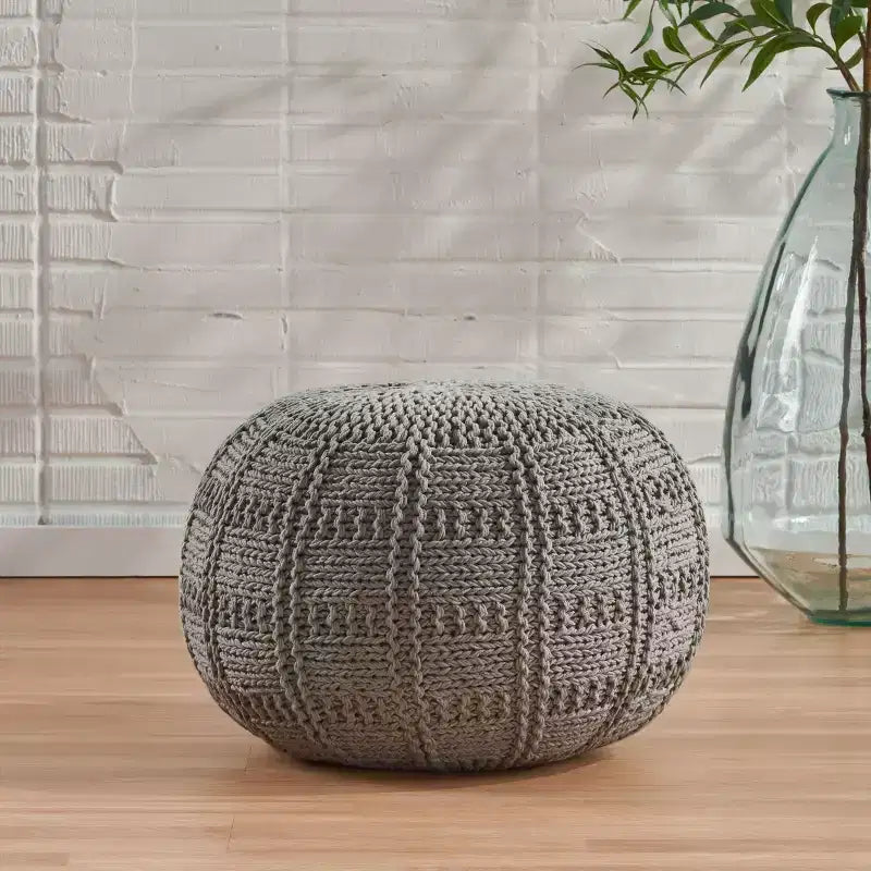 Okak Bean Bag Chair Woven Bean Bag Chair Comfy Floor Chair with Memory Foam Filler, Sofa Chair for Living Room, Bedroom