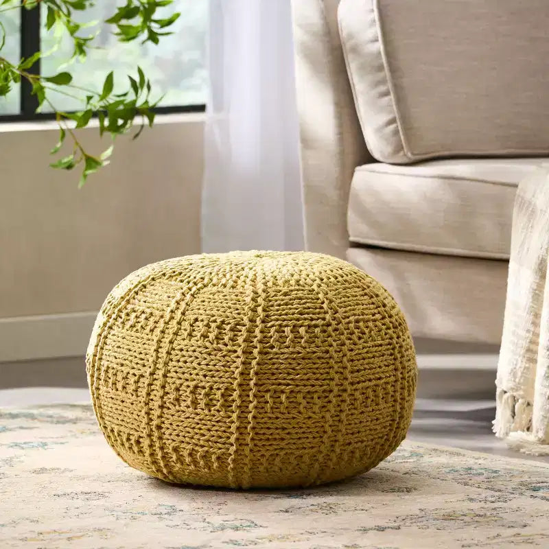 Okak Bean Bag Chair Woven Bean Bag Chair Comfy Floor Chair with Memory Foam Filler, Sofa Chair for Living Room, Bedroom