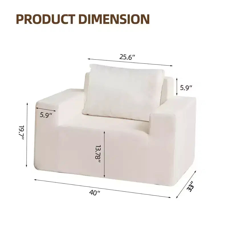 Okak Bean Bag Chair, Large Lazy Sofa Chair Bean Bag Sofa with High-Density Foam and Pillow for Adults, Modern Lounge Chair for Living Room
