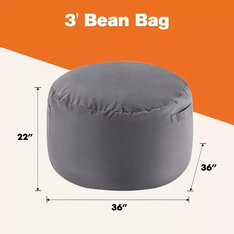 Okak 36/48in Large Bean Bag Chairs with Memory Foam for Adults, Bean Bag Chairs with Removable Washable Cover, Lazy Sofa Couch for Living Room