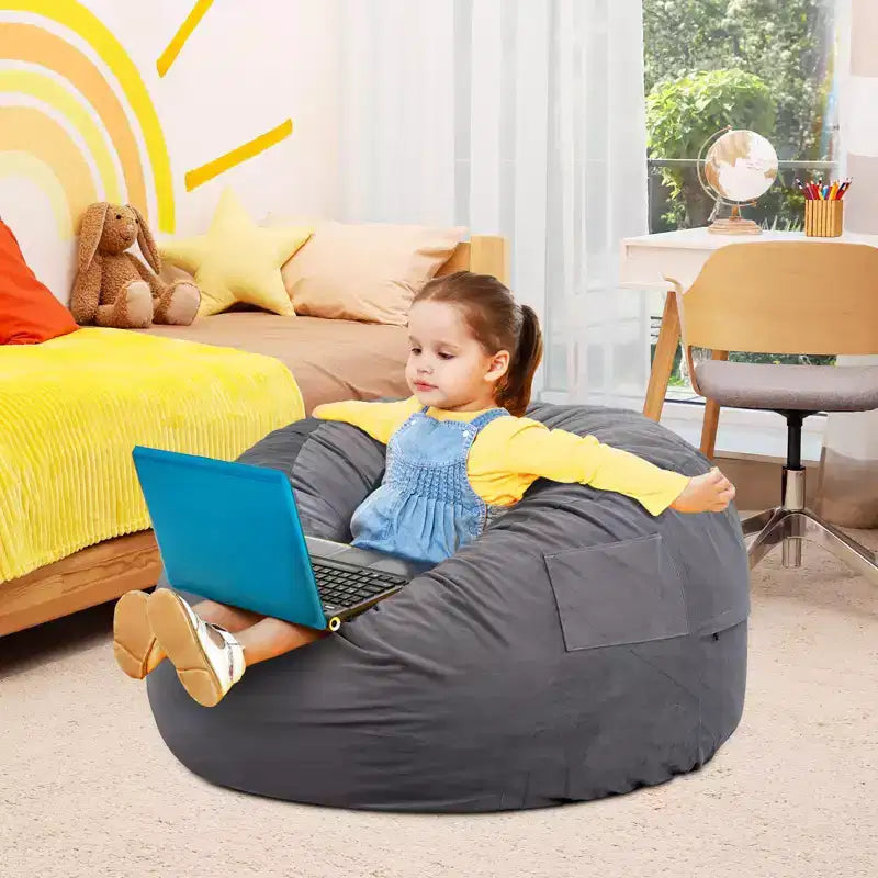 Okak 36/48in Large Bean Bag Chairs with Memory Foam for Adults, Bean Bag Chairs with Removable Washable Cover, Lazy Sofa Couch for Living Room
