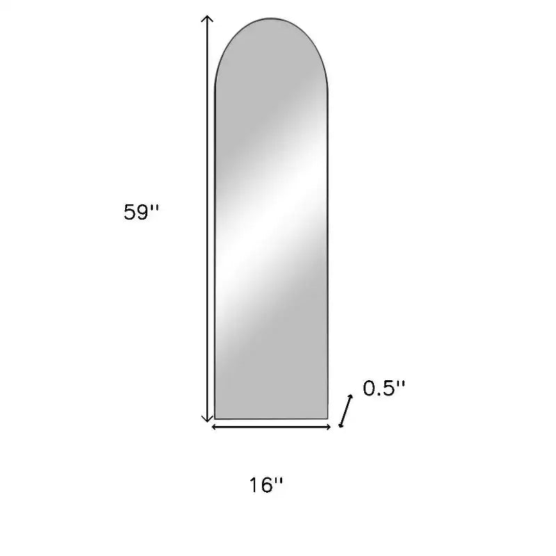 HomeRoots Black Aluminum Arch Freestanding Or Wall Mount Framed Full Length Mirror